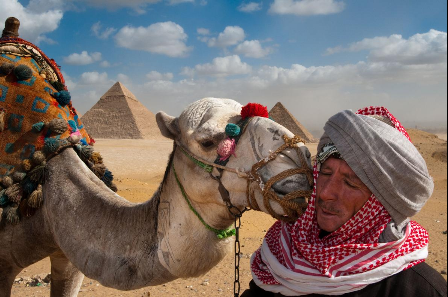 The Great Pyramids of Giza at sunset, a must-visit destination in Egypt.